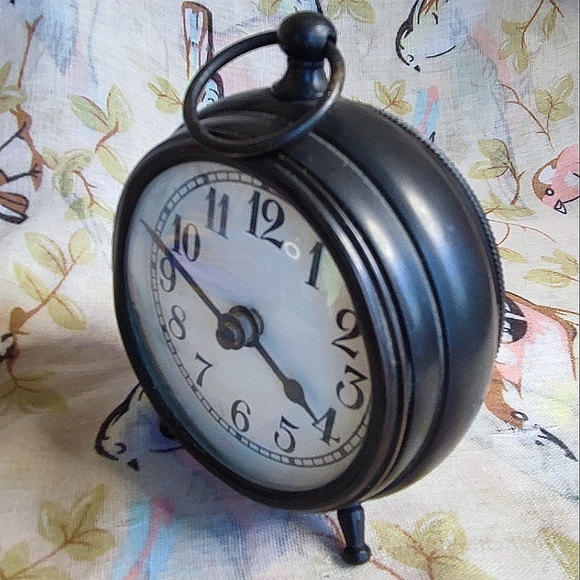 Non-Working Heavy Black Metal Desk Table Glass Face Clock Made in India - Picture 2 of 7